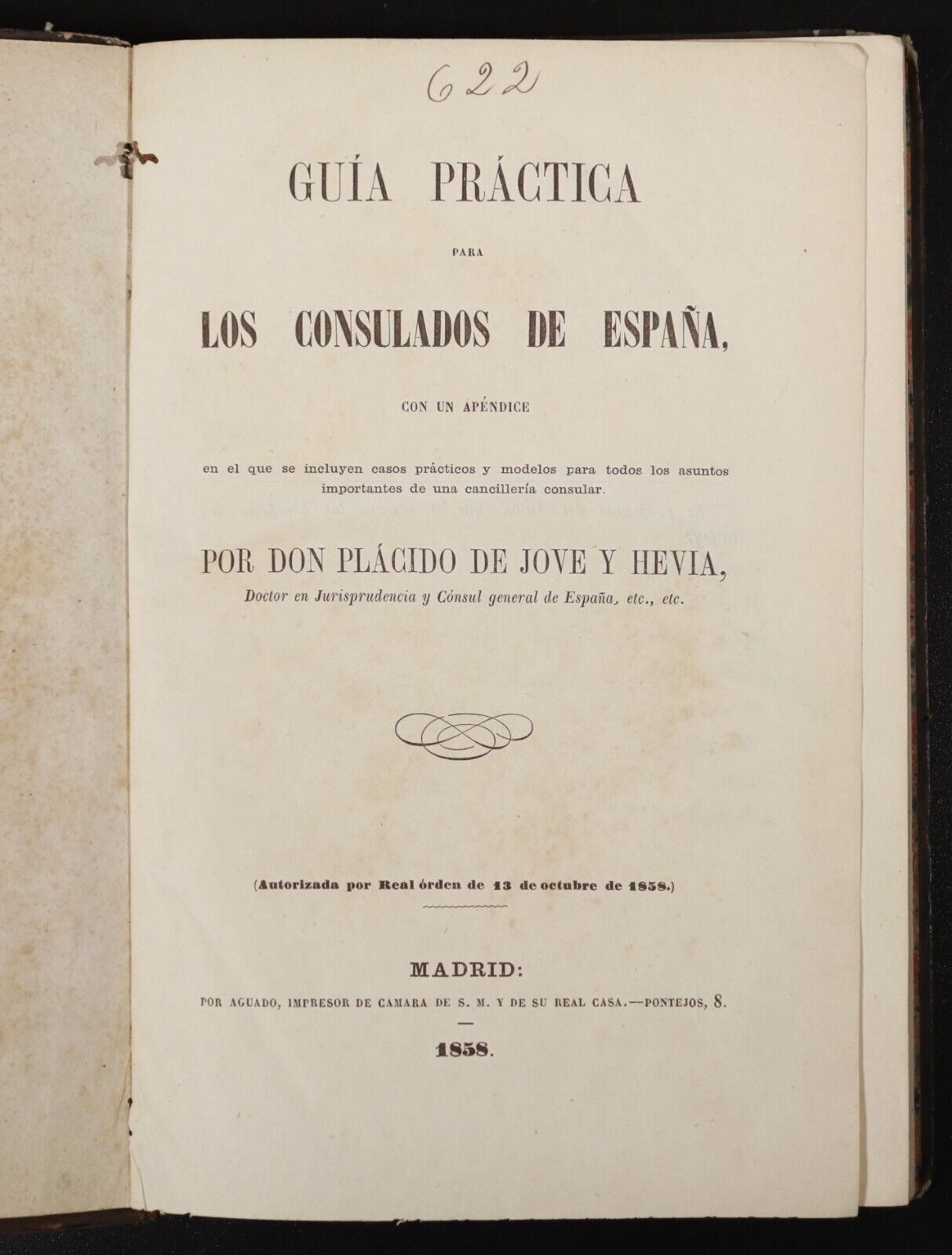 1858 Guía Práctica para los consulados de España Antiquarian History Book Spain - 0
