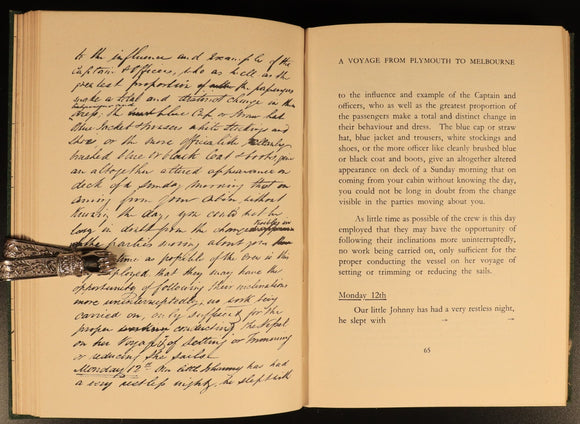 Voyage From Plymouth To Melbourne In 1839 Australian History Book J.B. Were