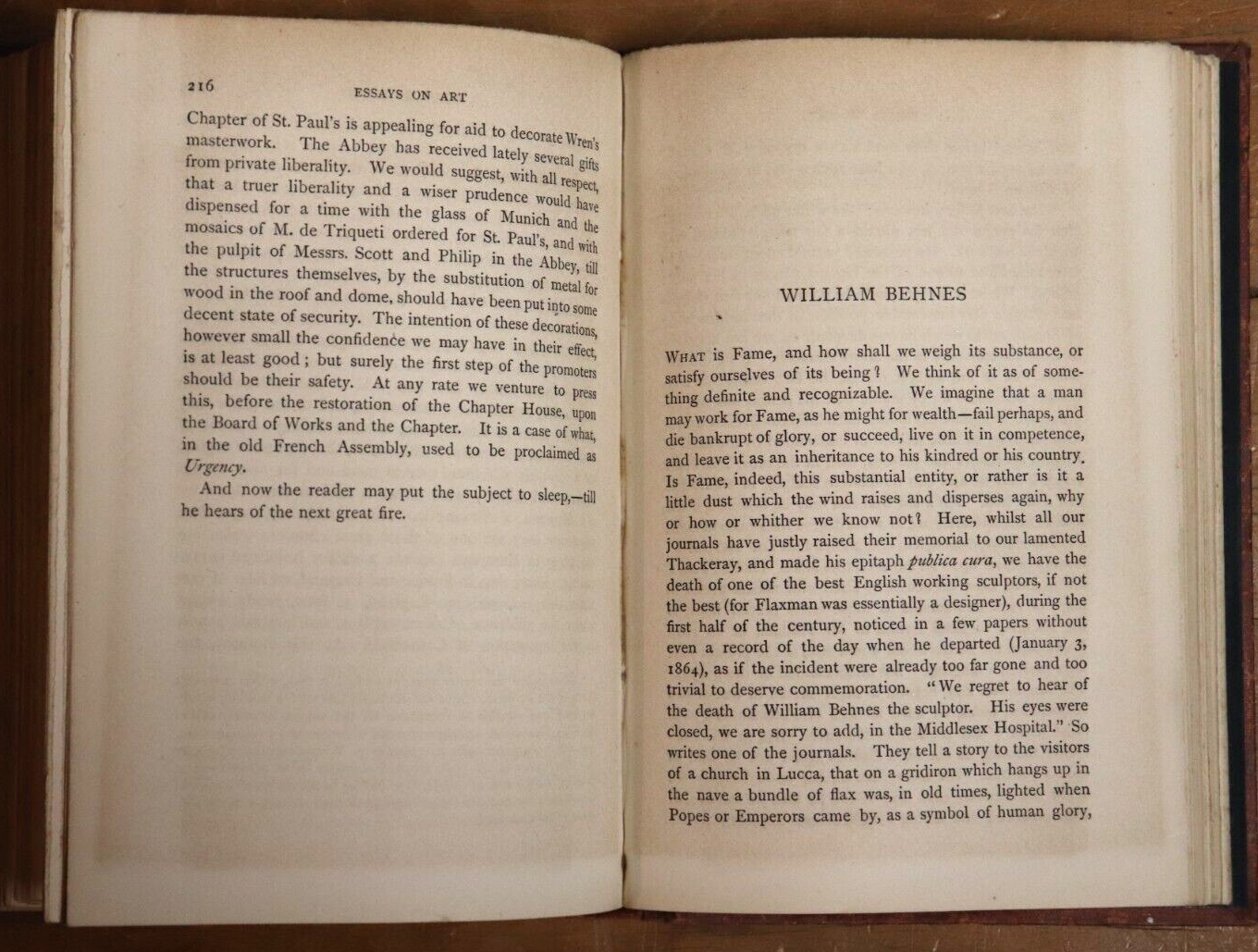 1866 Essays On Art by Francis Turner Palgrave Antique British Art History Book