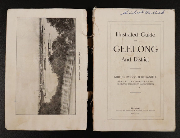 1908 Illustrated Guide To Geelong & District Australian Antique History Book