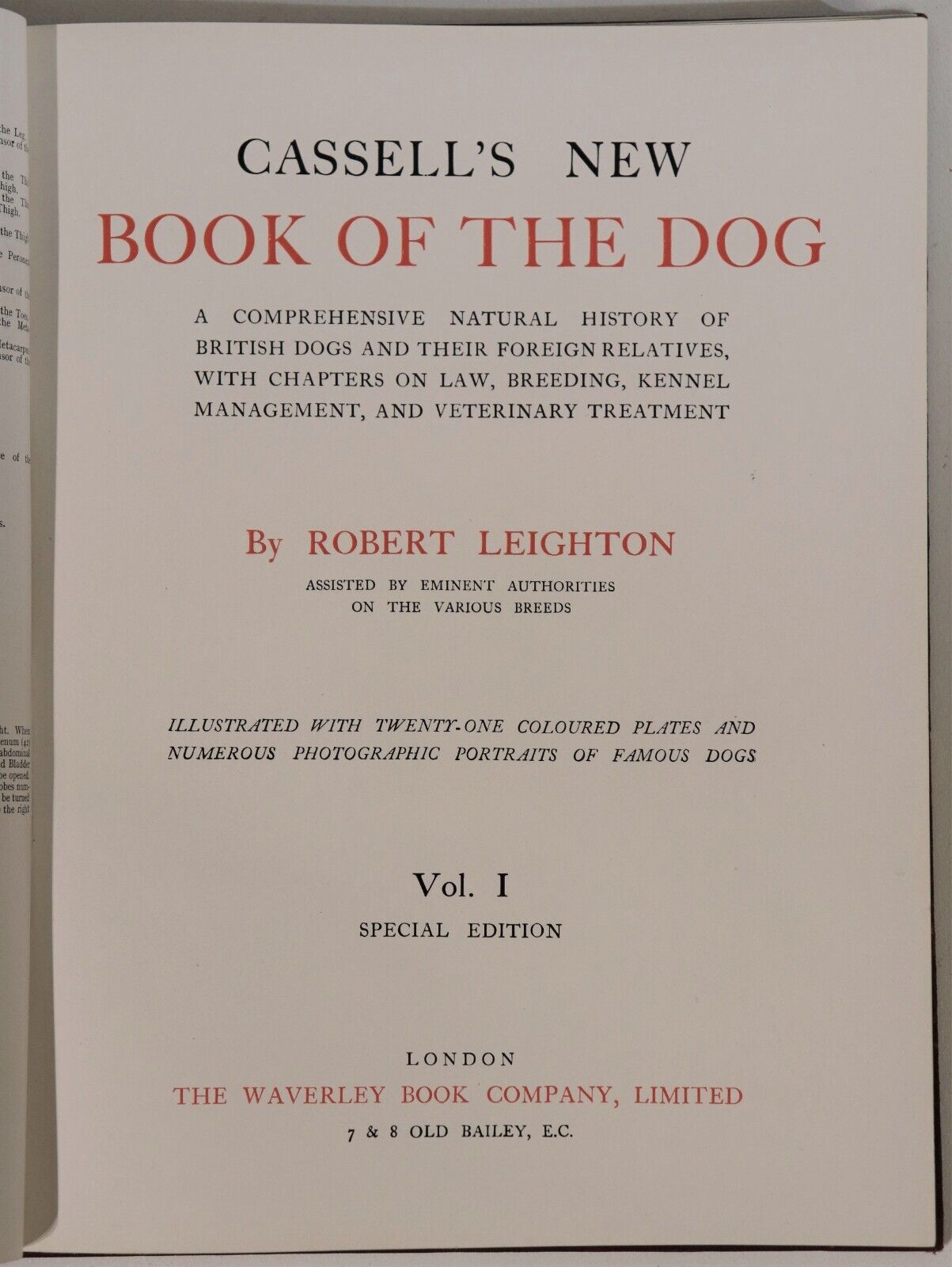 c1912 Cassell's New Book Of The Dog Antique British Dog Reference Books