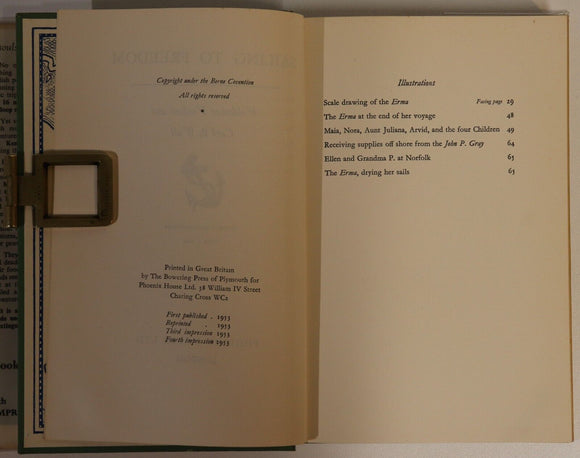 1953 Sailing To Freedom by Veedam & Wall Maritime Exploration Book