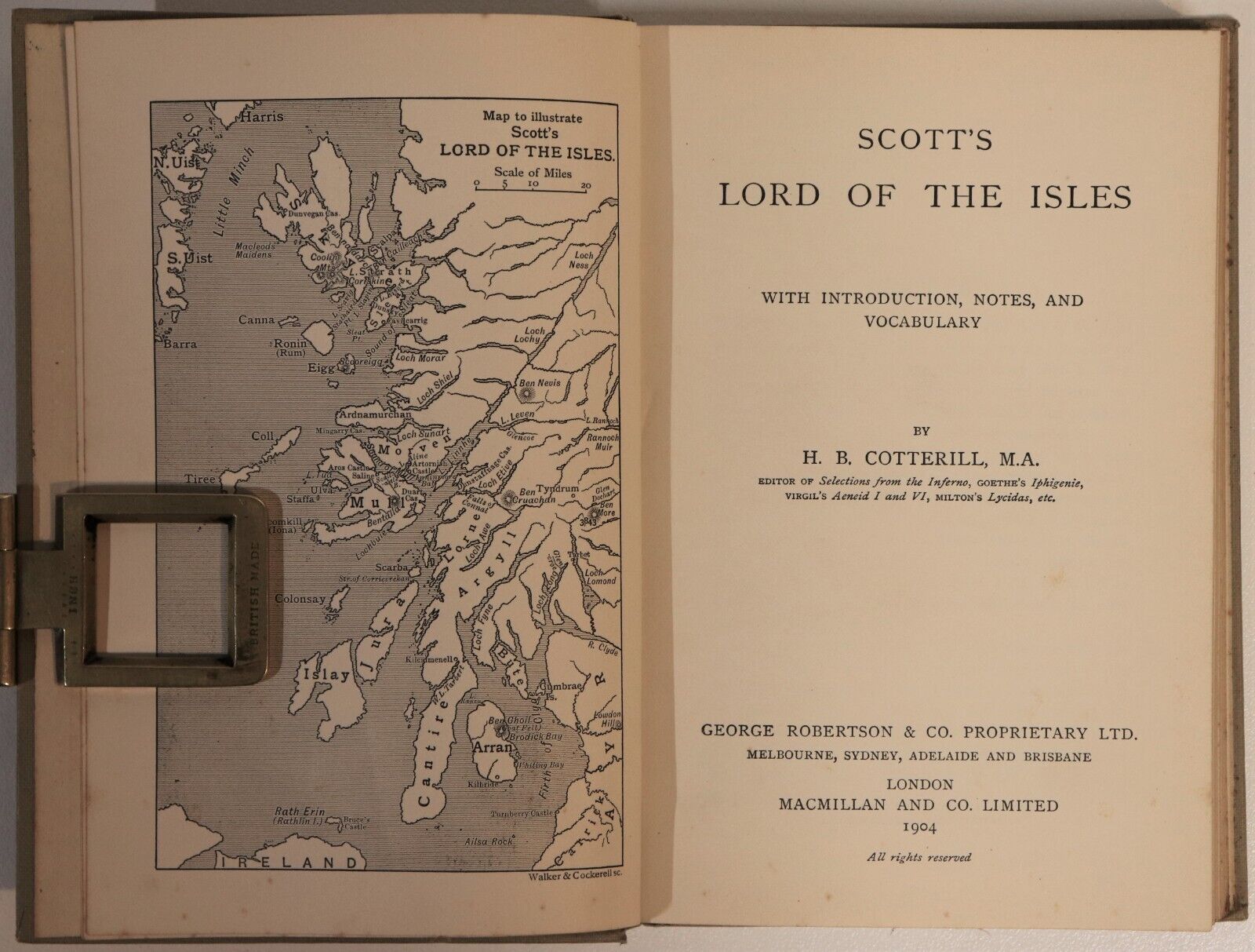 1904 Scott's Lord Of The Isles by HB Cotterill Antique Fiction Literature Book - 0