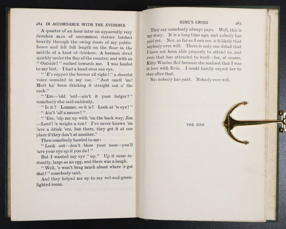 1915 In Accordance With The Evidence by Oliver Onions Antique Fiction Book