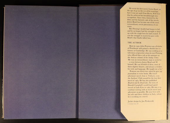 The Life Of Ian Fleming James Bond by John Pearson Biography Book 1961 1st Ed