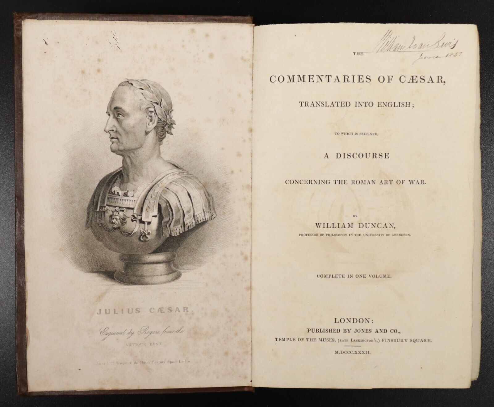 1832 Commentaries Of Caesar & Roman Art Of War Antiquarian History Book Catiline - 0