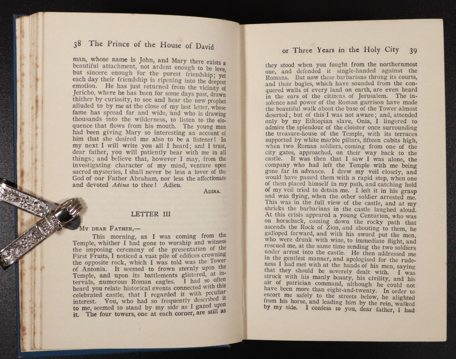 c1920 The Prince Of The House Of David by JH Ingraham Antique Theology Book