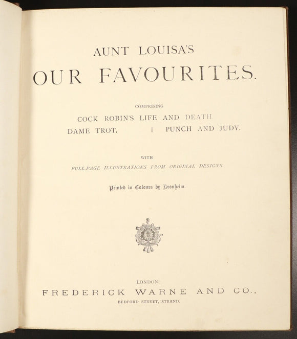 c1880 Aunt Louisa's Our Favourites Antique Children's Book Plates by Kronheim