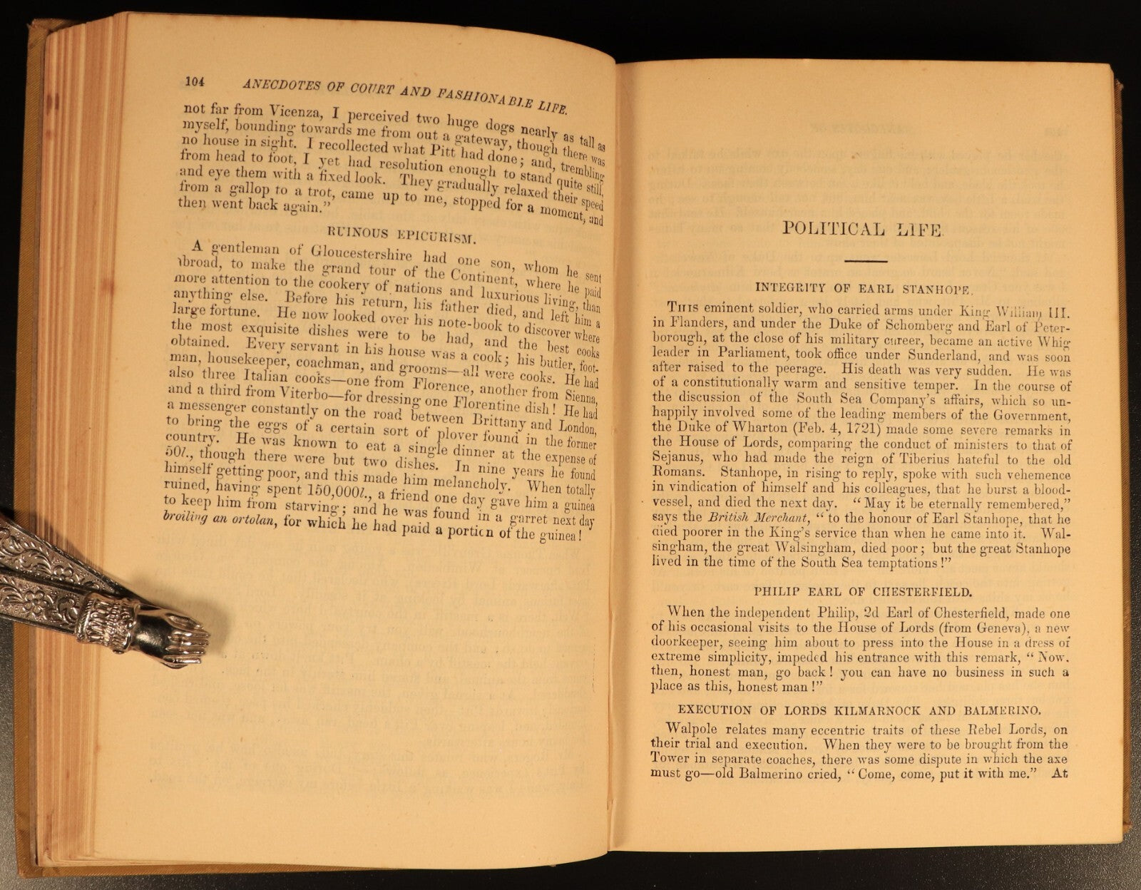 A Century Of Anecdote by John Timbs c1870 Antique Book PLUS Perrottet Bookplate
