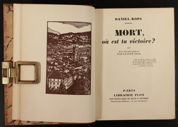 1934 Mort, Où Est Ta Victoire? Ltd Edition French Fiction Book Fine Binding