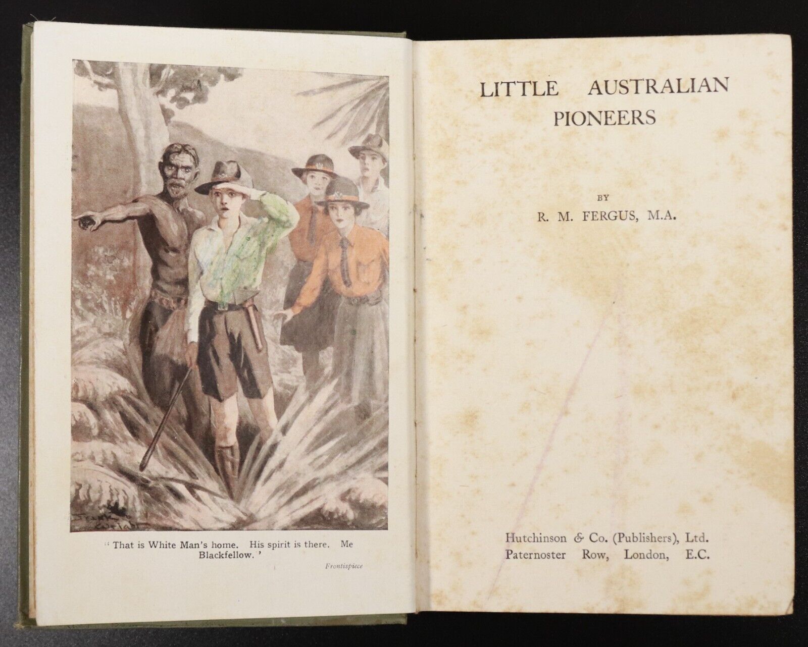 c1928 Little Australian Pioneers by R.M. Fergus Antique Australian Fiction Book