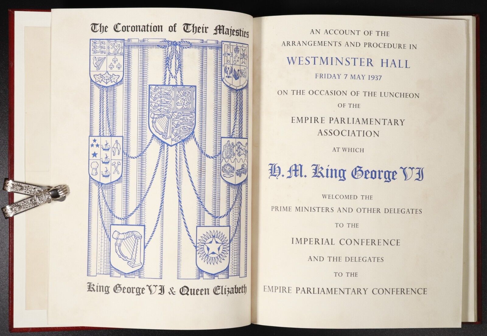 1937 Westminster Imperial Conference Program Antique Parliamentary History Book