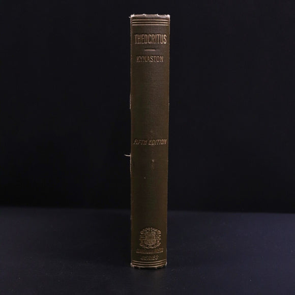 1892 Idylls & Epigrams Attributed To Theocritus H. Kynaston Antique Poetry Book