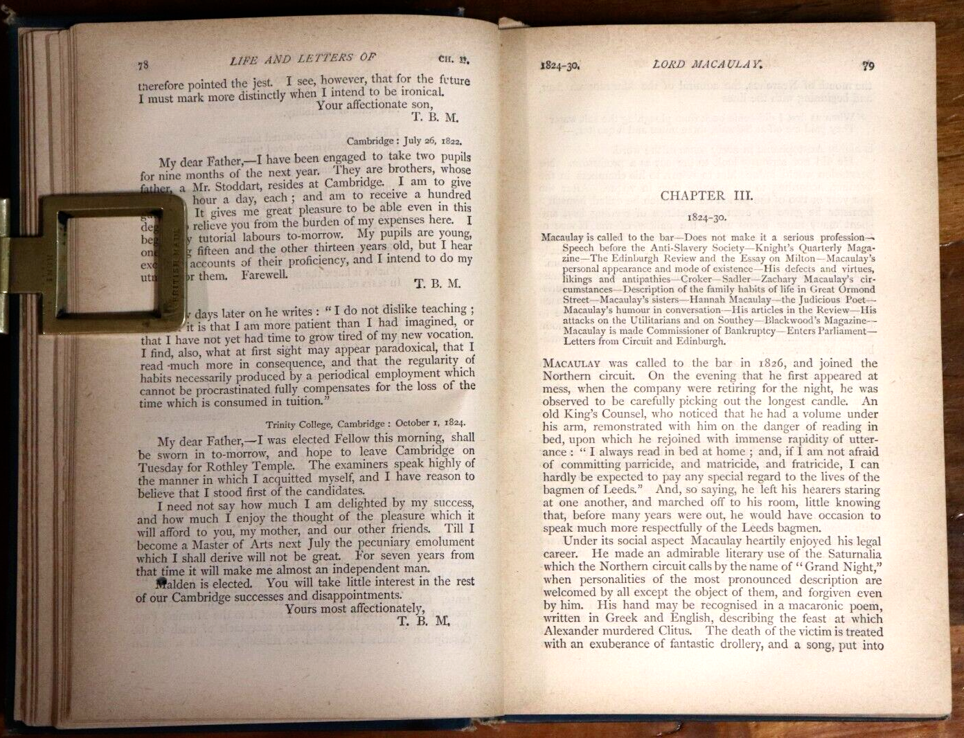 1890 The Life & Letters Of Lord Macaulay Antique British History Book