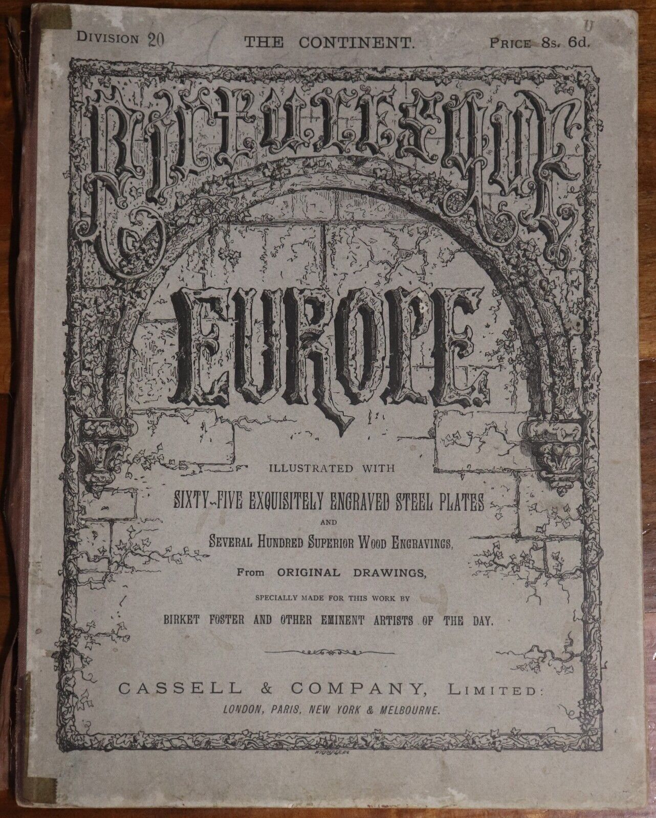 c1875 Picturesque Europe Division 20 Antiquarian Plate Engravings History Book