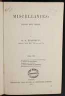 1856 4vol Miscellanies Prose & Verse W.M. Thackeray Antique Literature Books-11