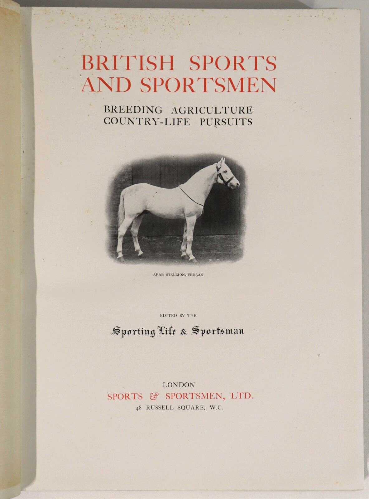 c1920 British Sports & Sportsmen - Agriculture Antique Sport History Book 1st Ed