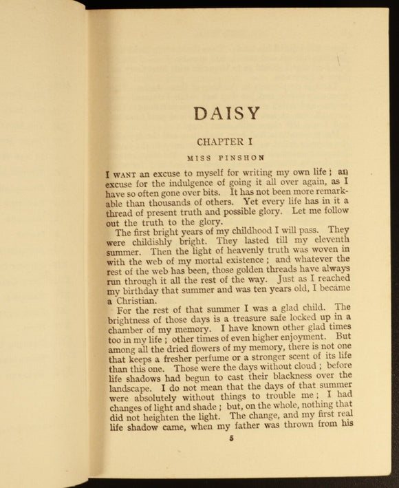 c1923 Daisy by Elizabeth Wetherell American Religious Childrens Book Dustjacket