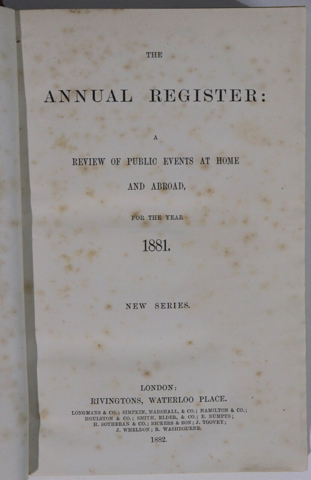 c1876 8vol The Annual Register For Years 1876 to 1894 Antique History Books