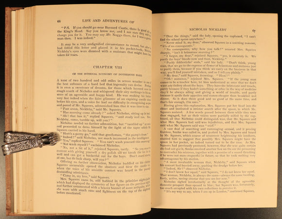 1912 Nicholas Nickleby by Charles Dickens Antique Fiction Book Gresham V4