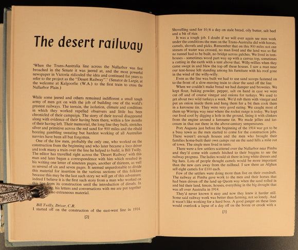 1969 Folklore Of The Australian Railwaymen by Patsy Adam Smith Railway Book
