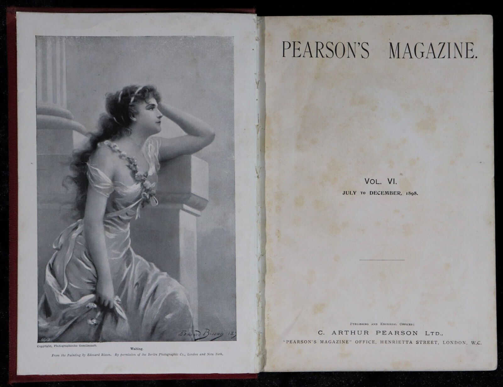 1898 Pearson's Magazine Antique British Literature History Book - 0