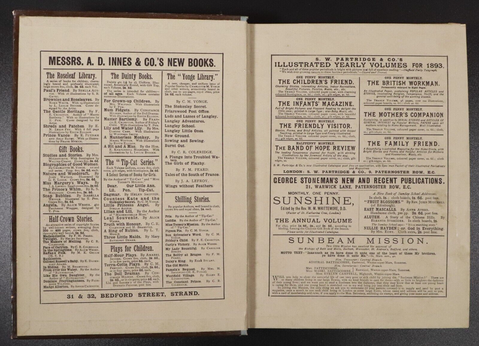 1894 Sunday: Reading For The Young Antiquarian Childrens Theology Book