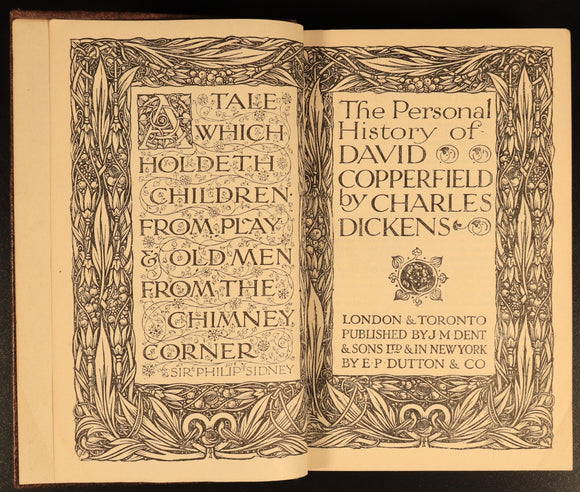 1922 David Copperfield by Charles Dickens Antique Fiction Book Everyman's