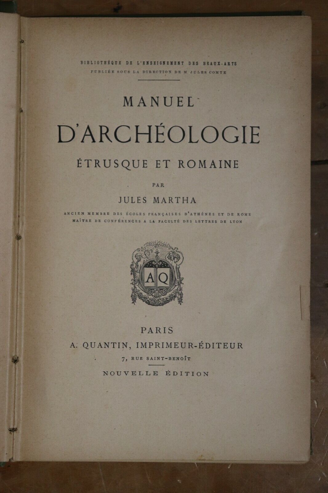 1884 Manuel d'Archéologie Etrusque et Romaine Antique Archeology History Book