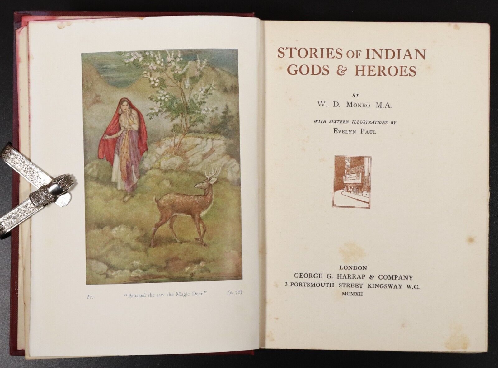 1912 Stories Of Indian Gods & Heroes by W.D. Monro Antique Literature Book - 0