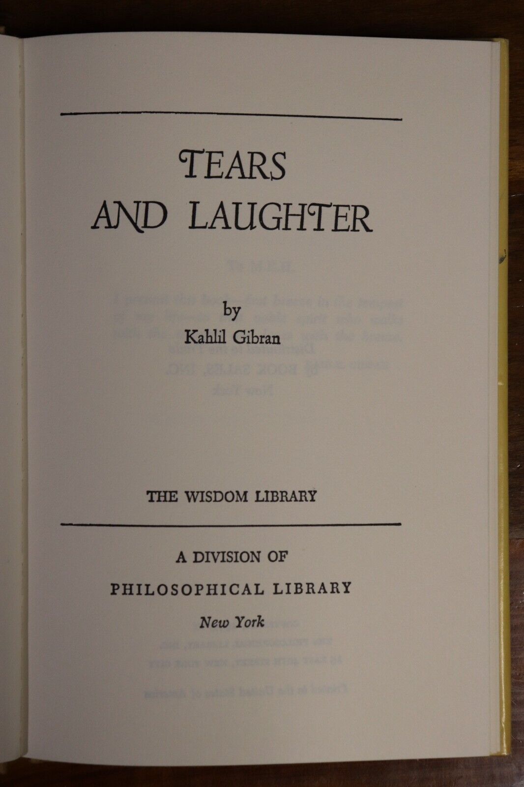 1949 Tears & Laughter by Kahlil Gibran Vintage Literature Philosophy Book