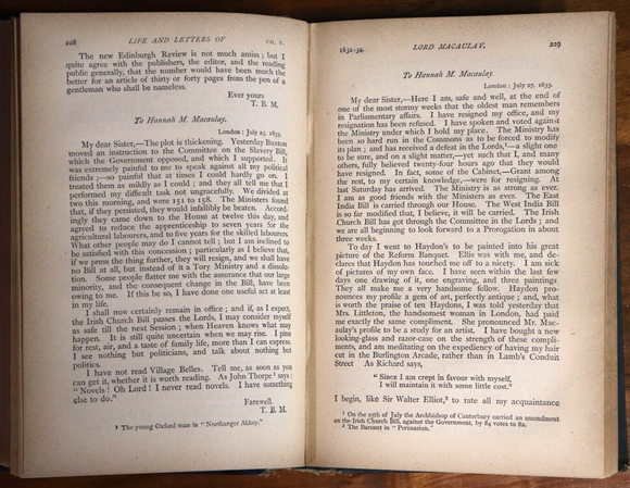 1890 The Life & Letters Of Lord Macaulay Antique British History Book