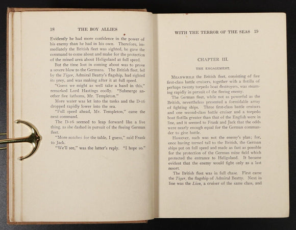 1915 The Boy Allies & Terror Of The Seas Antique Military Fiction Book WW1 Era