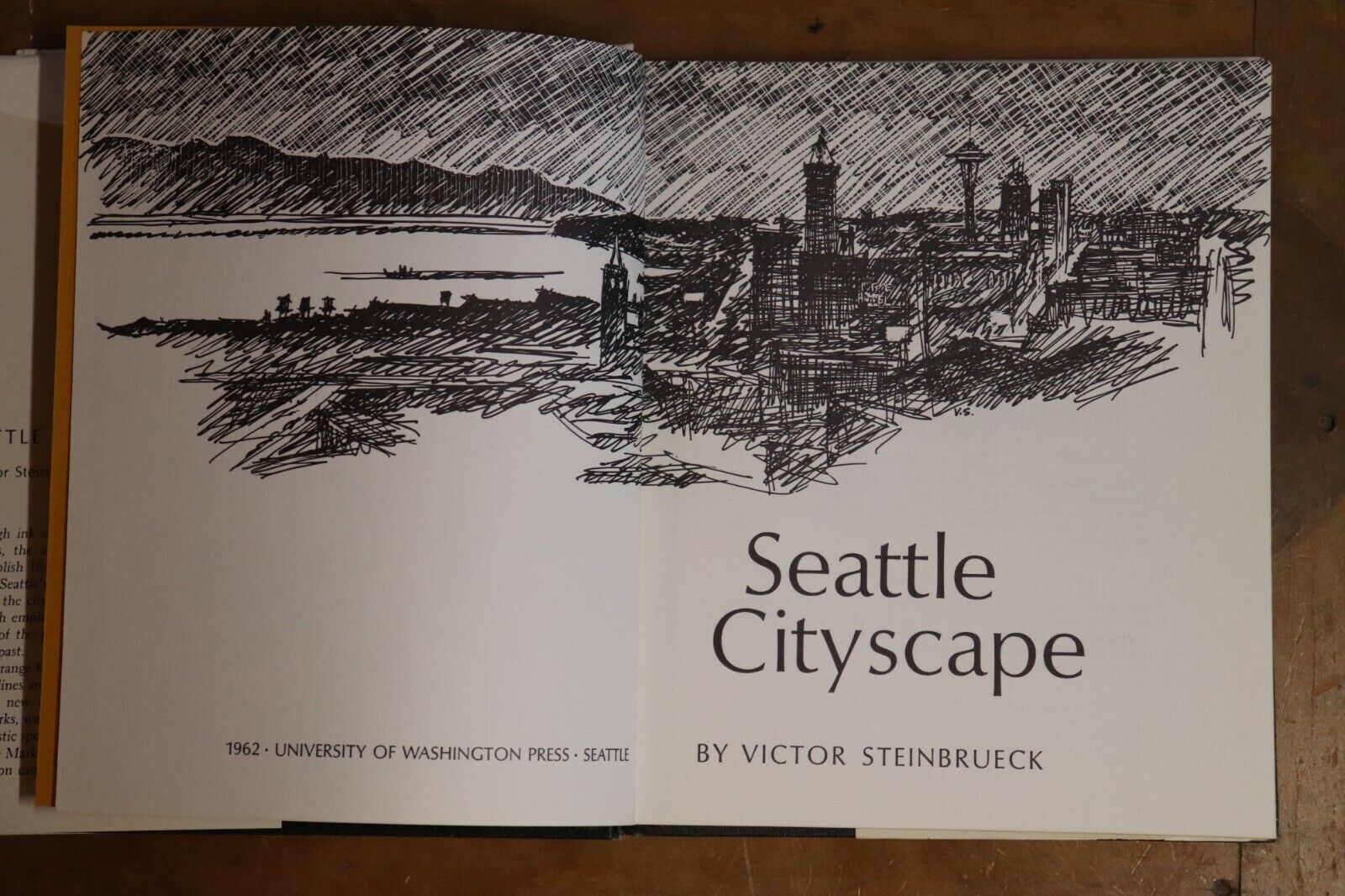 1963 Seattle Cityscape by Victor Steinbrueck Vintage Architecture Book