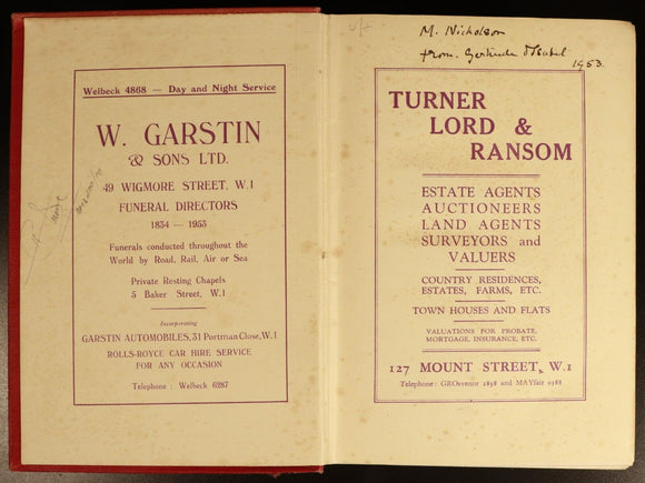 1953 Kellys Handbook Titled Landed Official Classes Antique British History Book