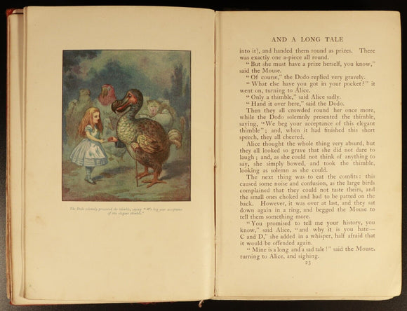 1911 Alice's Adventures In Wonderland L Carroll & J Tenniel Antique Fiction Book