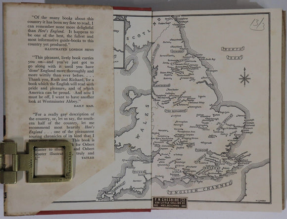 1955 Here's England by Ruth McKenney Vintage British Travel Guide Book