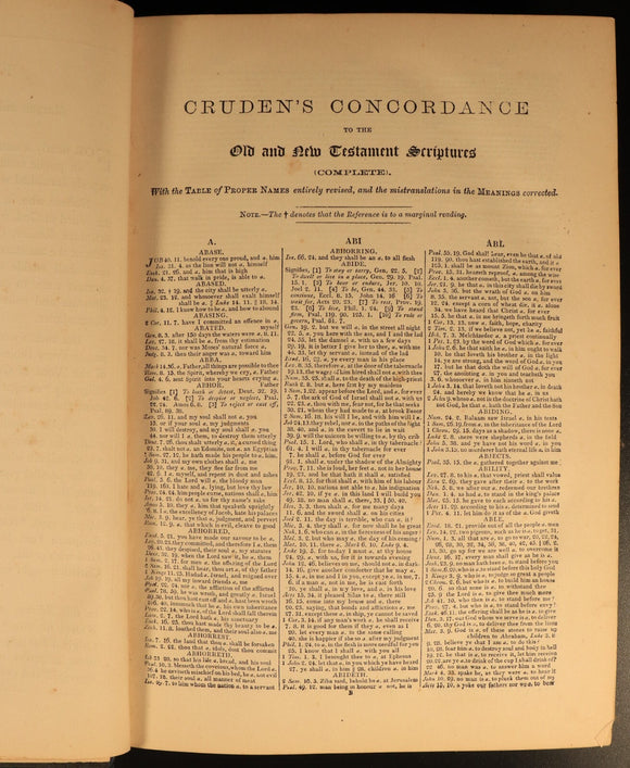 c1880 Cruden's Complete Concordance To Old & New Testament Antique Theology Book