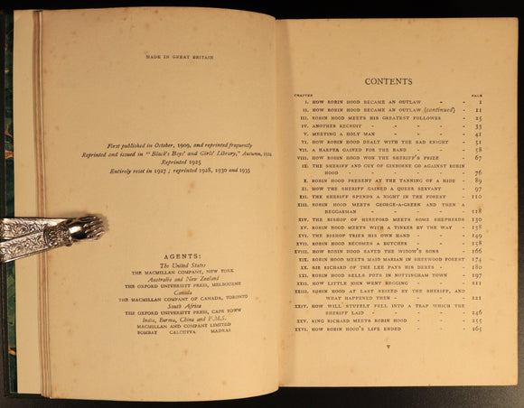 Story Of Robin Hood & His Merry Men by J. Finnemore Antique British Fiction Book