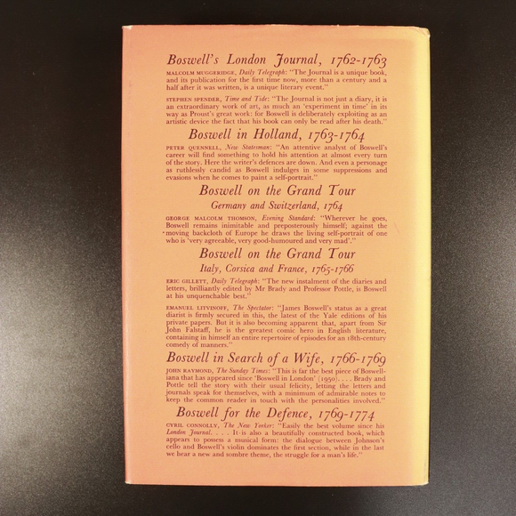 1963 Boswell: The Ominous Years 1774-1776 Vintage Scottish History Book