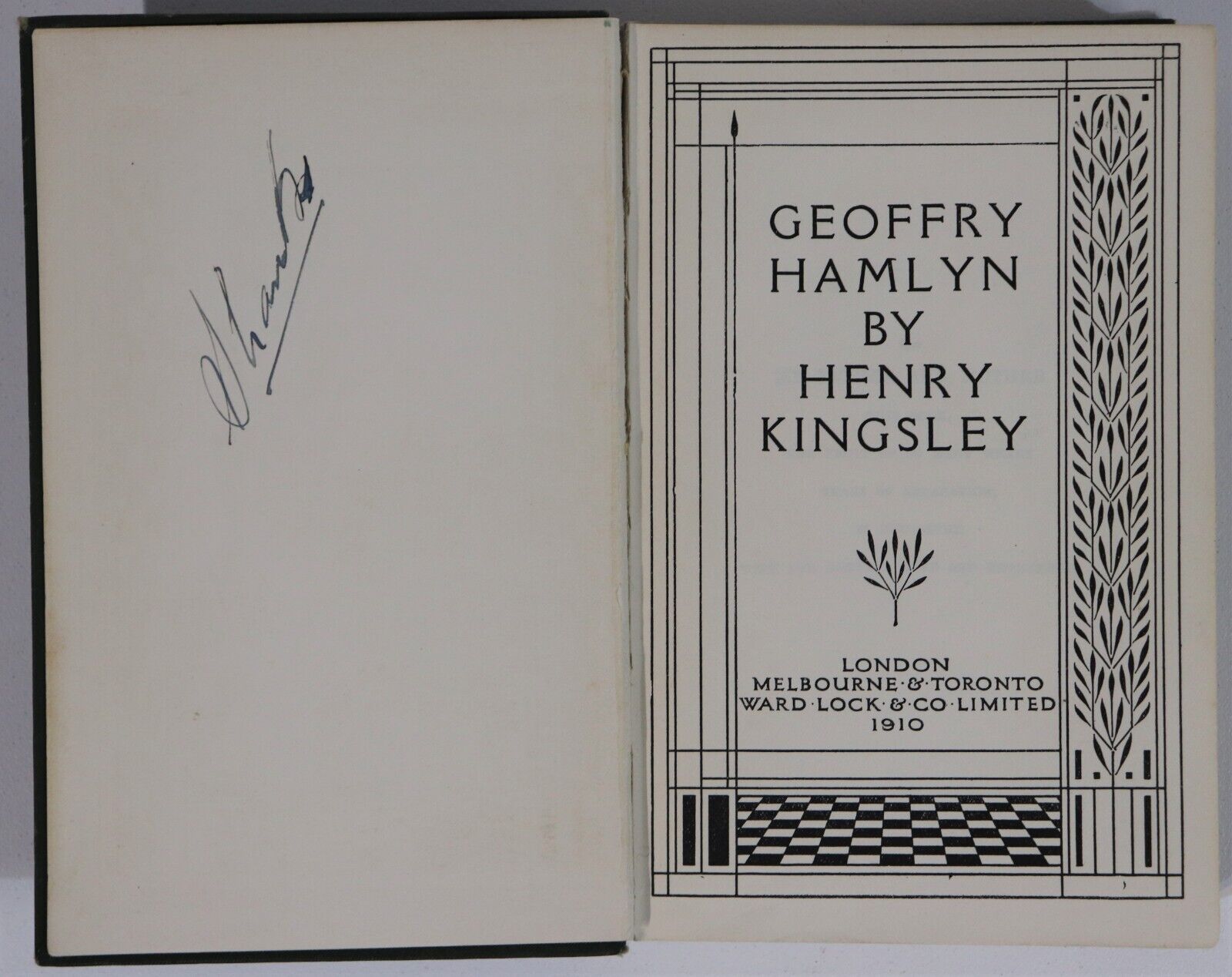 1910 Geoffry Hamlyn by Henry Kingsley Antique Literature Fiction Book - 0