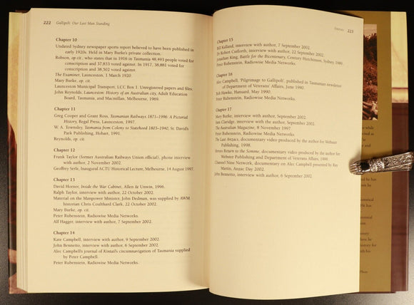 2003 Gallipoli Our Last Man Standing by J. King Australian Military History Book