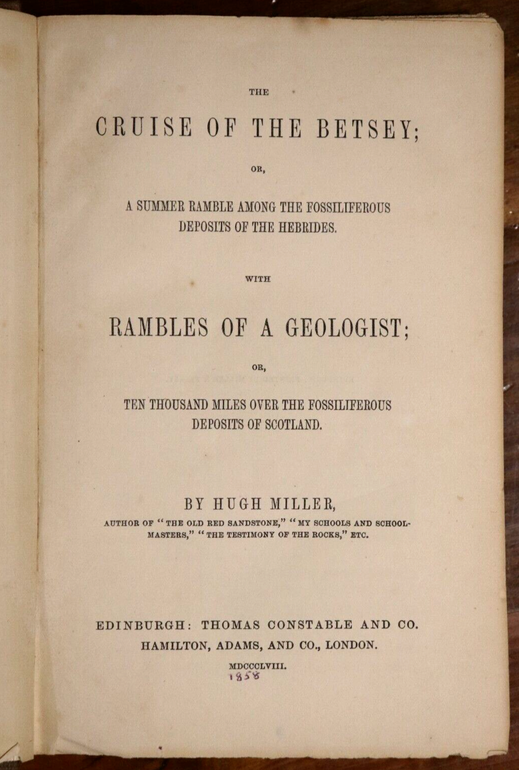 1858 The Cruise Of The Betsey by Hugh Miller Antiquarian Exploration Book 1st Ed - 0