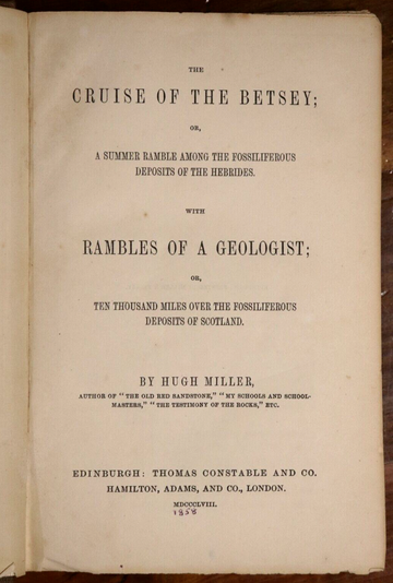 1858 The Cruise Of The Betsey by Hugh Miller Antiquarian Exploration Book 1st Ed - 0
