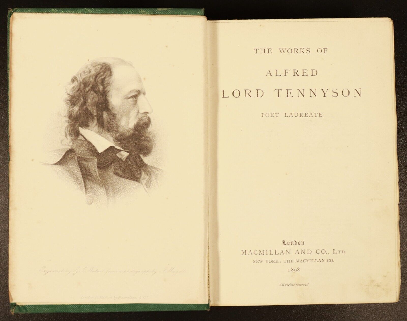 1898 The Works Of Alfred Lord Tennyson Poet Laureate Antique Poetry Book