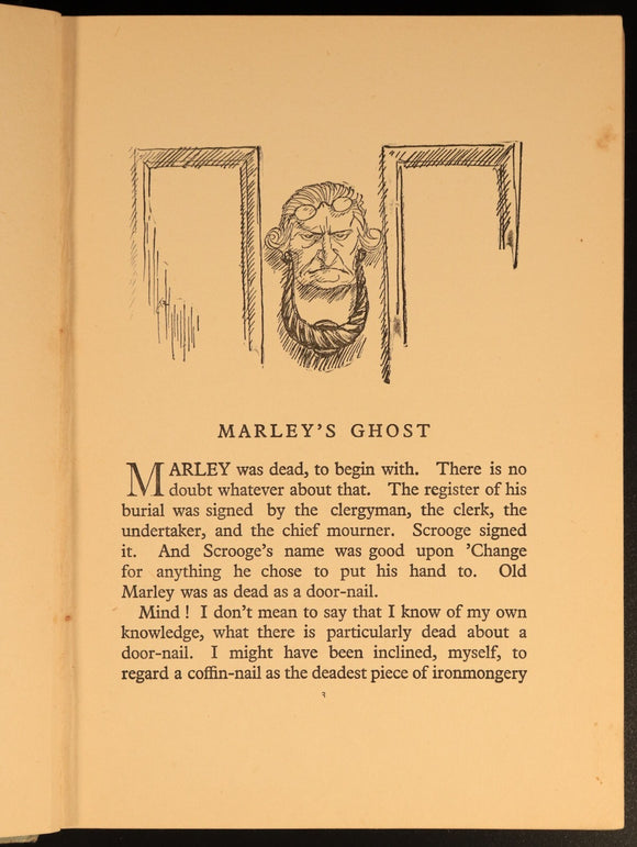 1933 A Christmas Carol: Charles Dickens Antique Fiction Book Arthur Rackham
