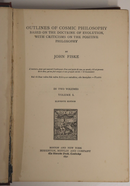 1890 2vol Outlines Of Cosmic Philosophy by J. Fiske Antique Philosophy Book Set-2