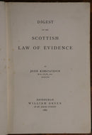 1882 Digest Of The Scottish Law Of Evidence Antique Scottish History Book 1st Ed-2