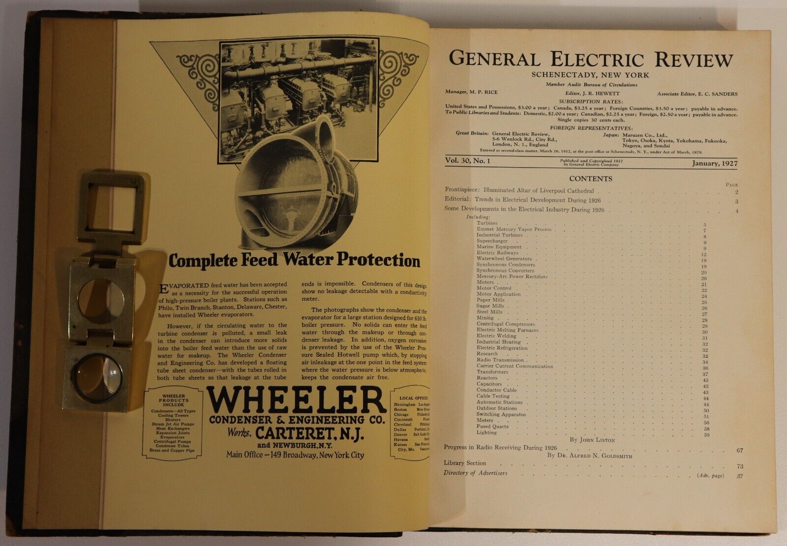 1927 General Electric Review Magazine Antique American Technical Reference Book