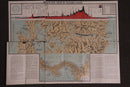 c1918 Bird's Eye View of the Panama Canal and Map of Panama Antique Map-2